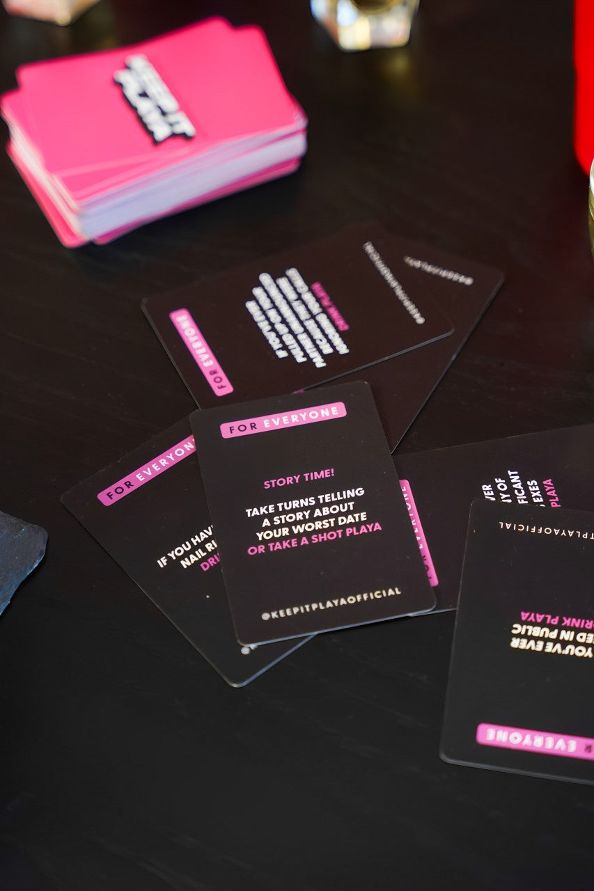 The Art of Revelry: Keep It Playa Drinking Card Game (Girls Night Edition) Unleashed at an Art Gallery Soirée!
