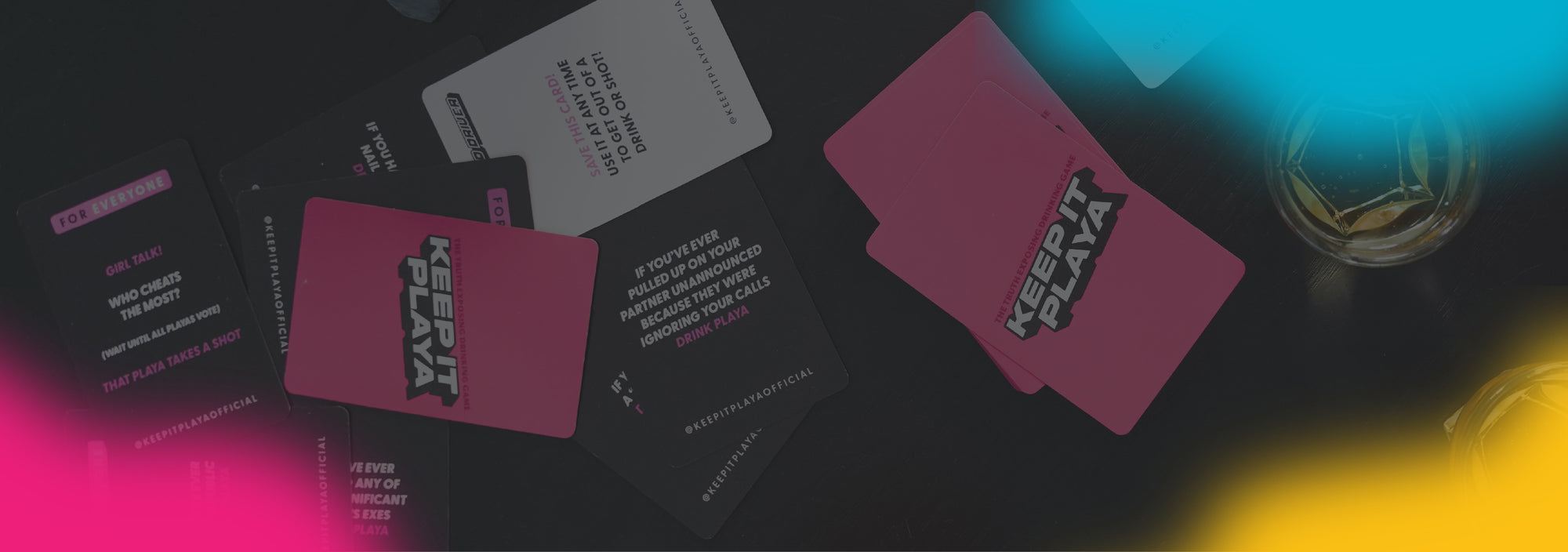 banner image of cards spread over a table