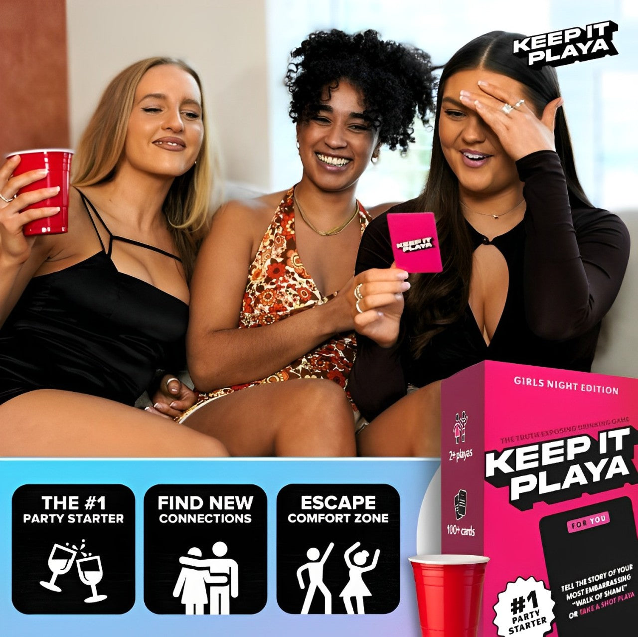 Sparkle, Sip, and Play: Keep It Playa Drinking Card Game Lights Up Your New Year’s Eve Girls’ Night!